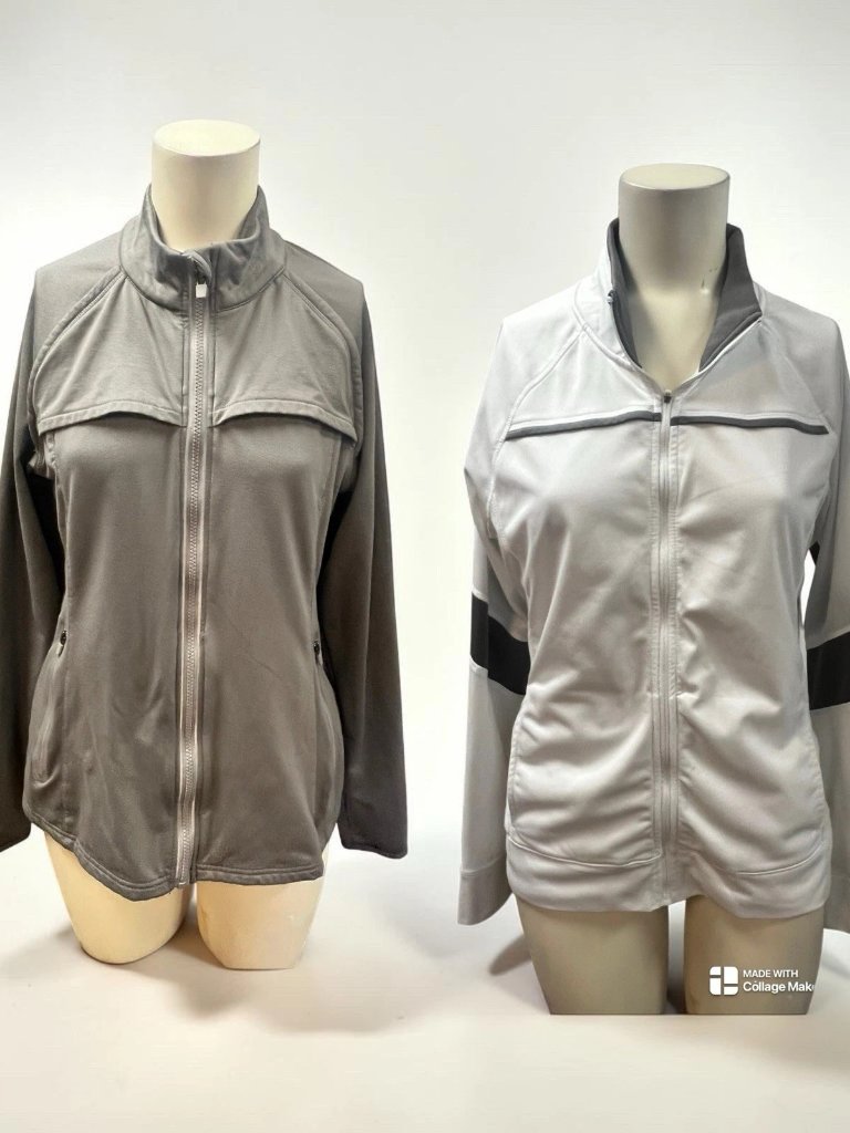 Fabletics/Women',2-Pack Sport Sweatshirts $20 Each,Gray,Sz L,Long Sleeve,Zip.!